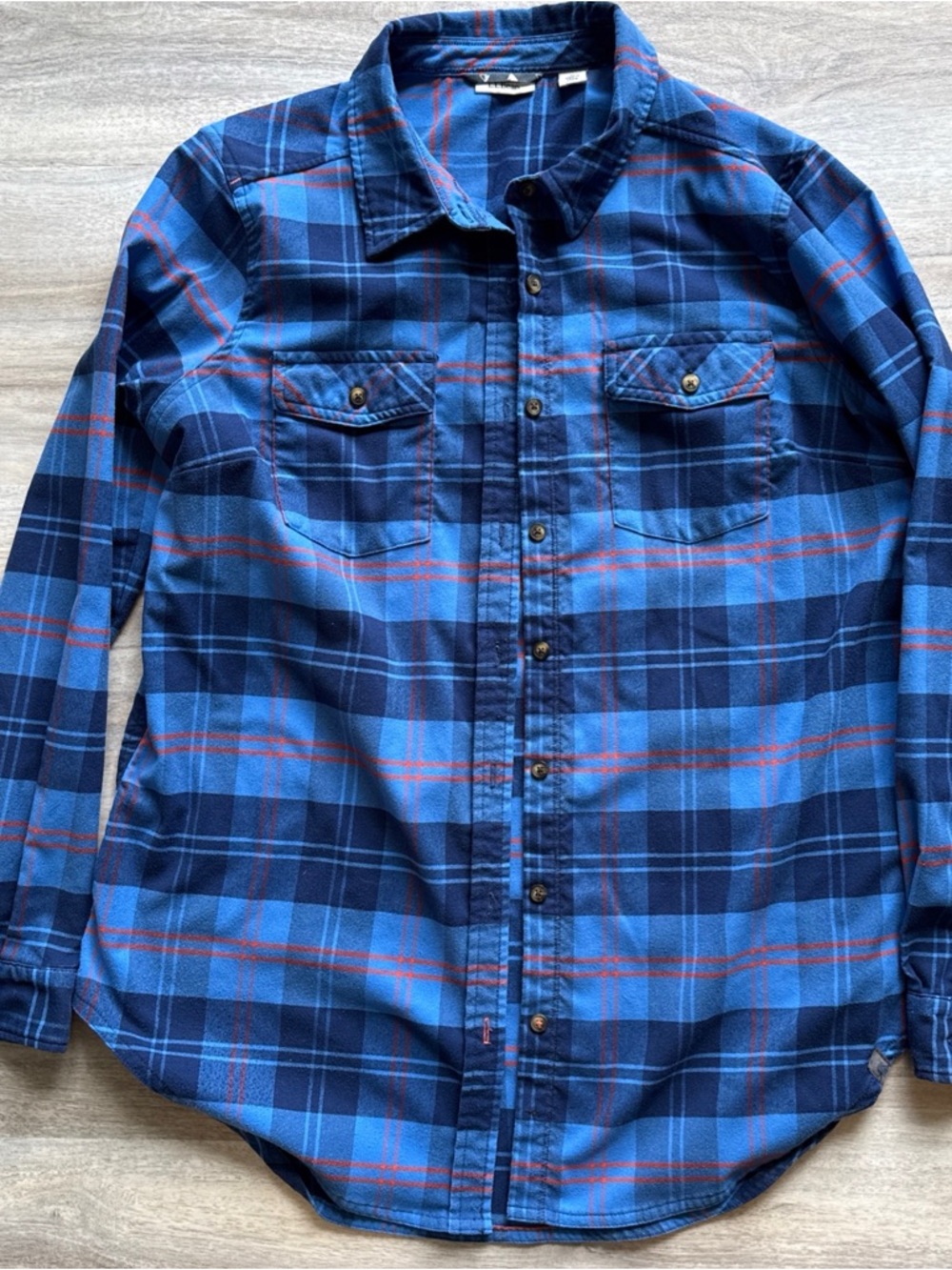 L.L. Bean Large Men’s Blue Plaid Flannel Button Up Long Sleeve Shirt